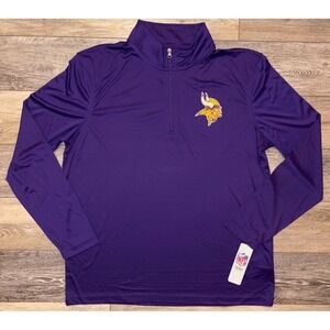 NWT Men's NFL Team Apparel Minnesota Vikings 1/4 Zip Pullover - XL - Purple